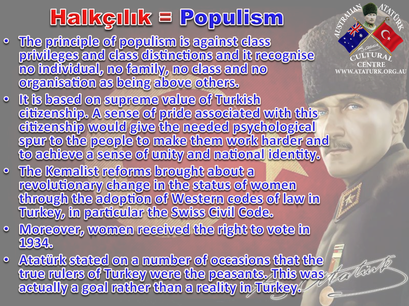 AAKM - Ataturk Principles and Reforms - 5 Populism